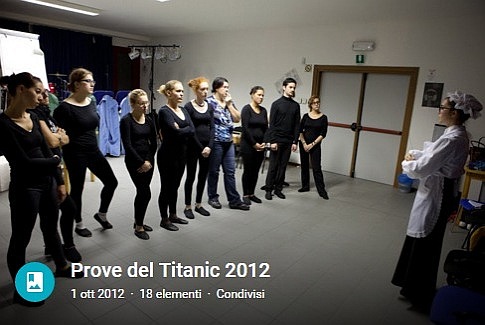 Foto delle prove per lo spettacolo Titanic del 2012